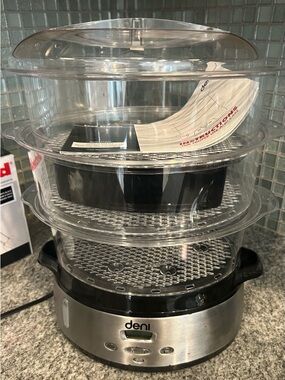 Deni Food Steamer 3 Tier Adjustable 9.5 Quart Programmable Model
